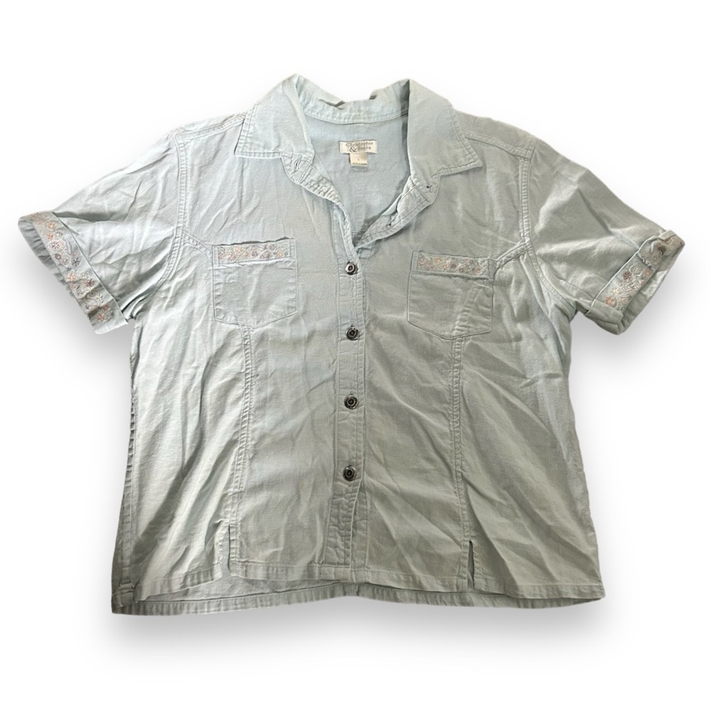 [Christopher & Banks] Embroidered Denim Shirt